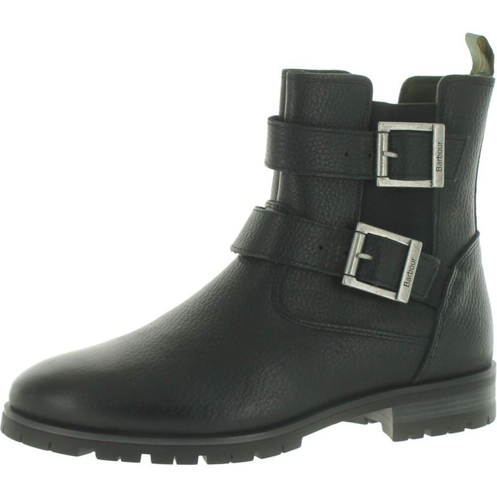Barbour Womens BARBOUR MARINA Black LEATHER SHORT  Ankle Boots New